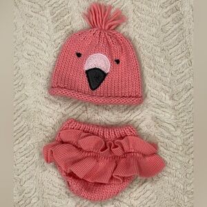 Cloud Island Pink Flamingo Hat and Diaper Cover